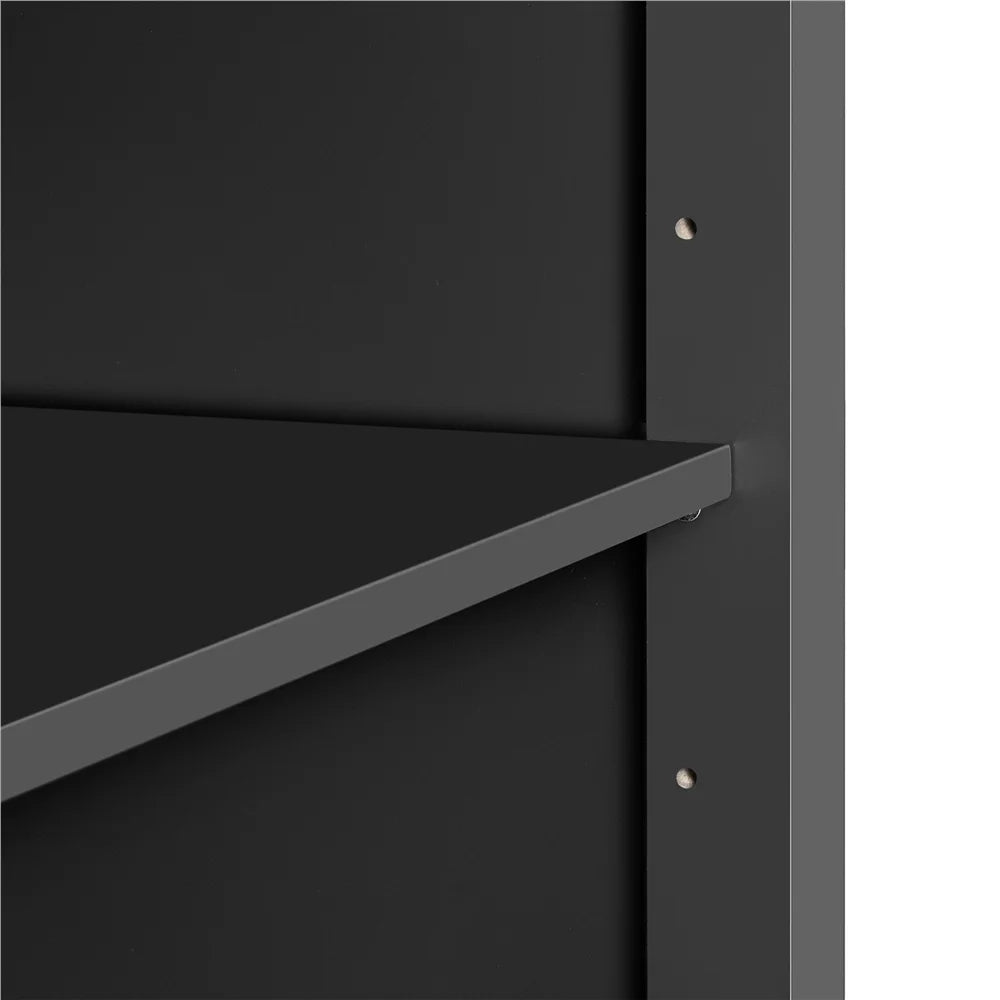 Kitchen Island Cart on Wheels with Stainless Steel Top & Open Shelves,Black