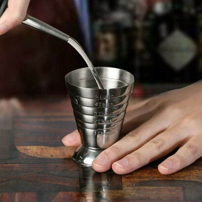 Cocktail Cup Bar Measuring Cup 304 Stainless Steel Glass Ounce Measure Jigger Kitchen Bartender Bar Tools 2.5Oz 75Ml Barware