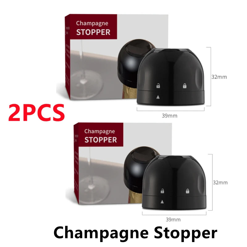 New 2PCS Vacuum Red Wine Bottle Cap Stopper Silicone Sealed Champagne Bottle Stopper Vacuum Retain Freshness Wine Plug Bar Tools