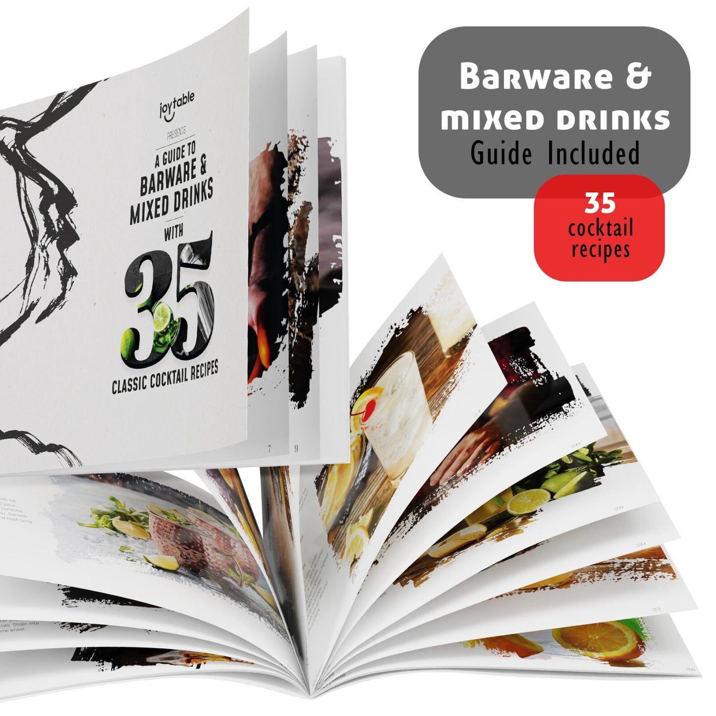 16 Pc+Stand Bartender Kit, Complete Cocktail Shaker Bar Tools Set & Recipe Book