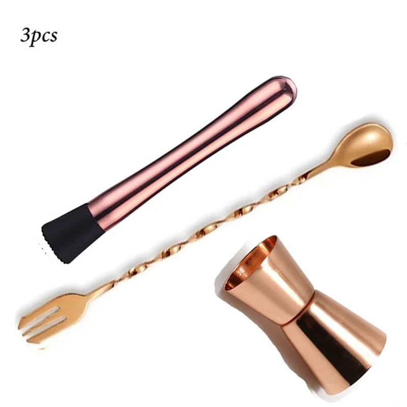Professional Bar Tools,Stainless Steel Stir Bar Tool, Cocktail Stir Bar Mixing Spoon, Cocktail Picks, Mojito Stir Bar Tool Kit