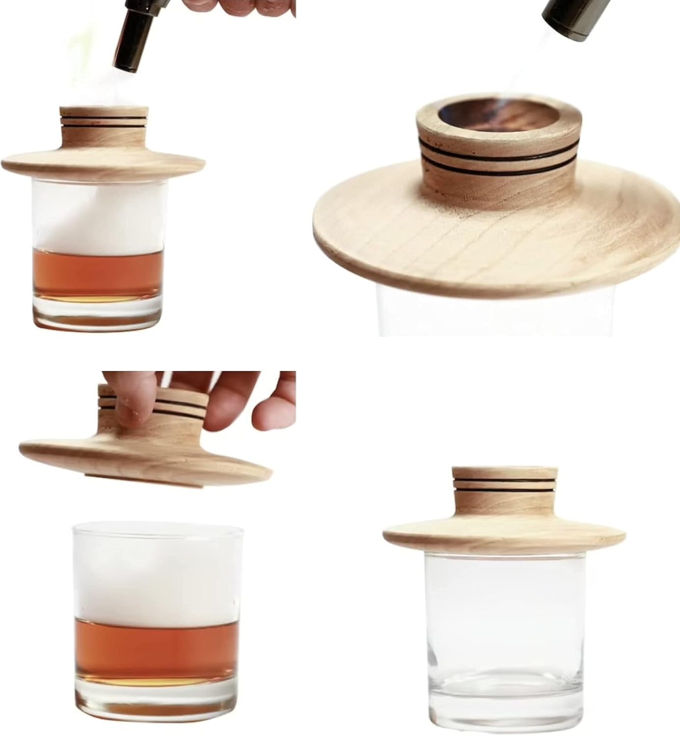 Busy Bee Oak Cocktail Smoker Mixology Bartender Kit – Luxury Cocktail Set with Cocktail Smoker, Torch, Whisky Glass & Whiskey Stone – Premium Bar Sets for the Home with Aromatic Woods…