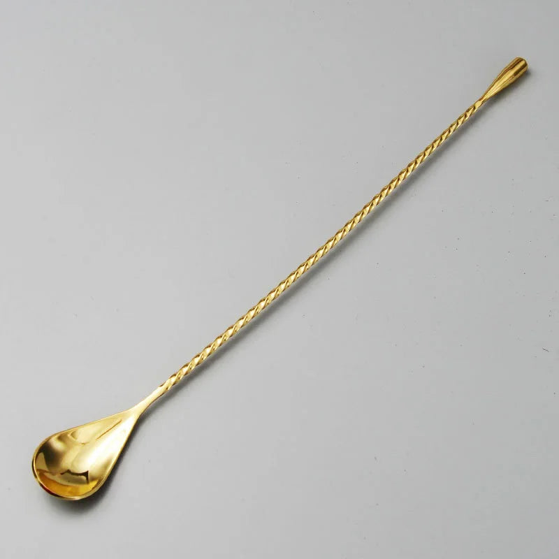 Long Handle Cocktail Stirrers Bartender Mixing Stick Spoon Stainless Steel Barman Kit Accessories Whisky Shaker Bar Kitchen