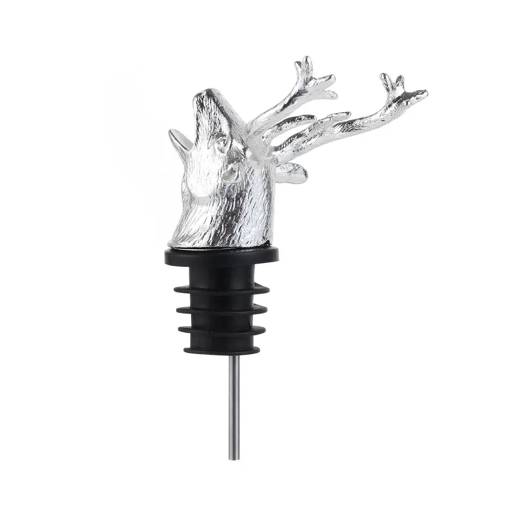 Deer Head Wine Pourer Bottle Stoppers Zinc Alloy Bar Tools Wedding Party Drinks Wine Aerators Kitchen Tool Accessories