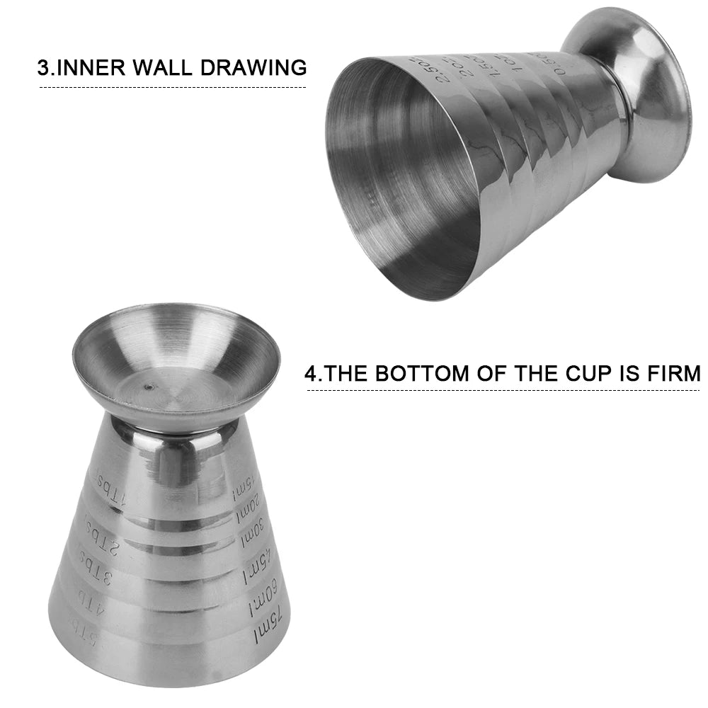Bar Mixed Drink Accessories Measure Cup Bar Cocktail Shaker Jigger Cocktail Tools Stainless Steel 75ML Gadgets