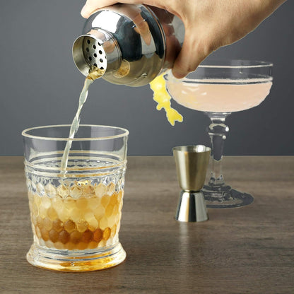 Professional Cocktail Shaker - 24 Oz Stainless Martini Tin with Built-In Strainer and Measuring Cup - Perfect for Mixing Drinks