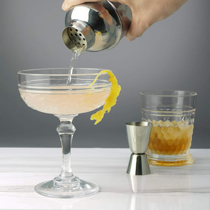 Professional Cocktail Shaker - 24 Oz Stainless Martini Tin with Built-In Strainer and Measuring Cup - Perfect for Mixing Drinks