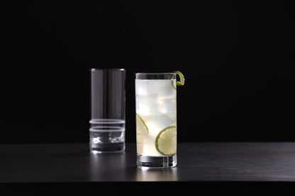 Professional Barware by Charles Joly, Etched Schott Zwiesel Tritan 16.2 Oz Iced Beverage, Longdrink, Collins Barware/Cocktail Glass, Set of 4