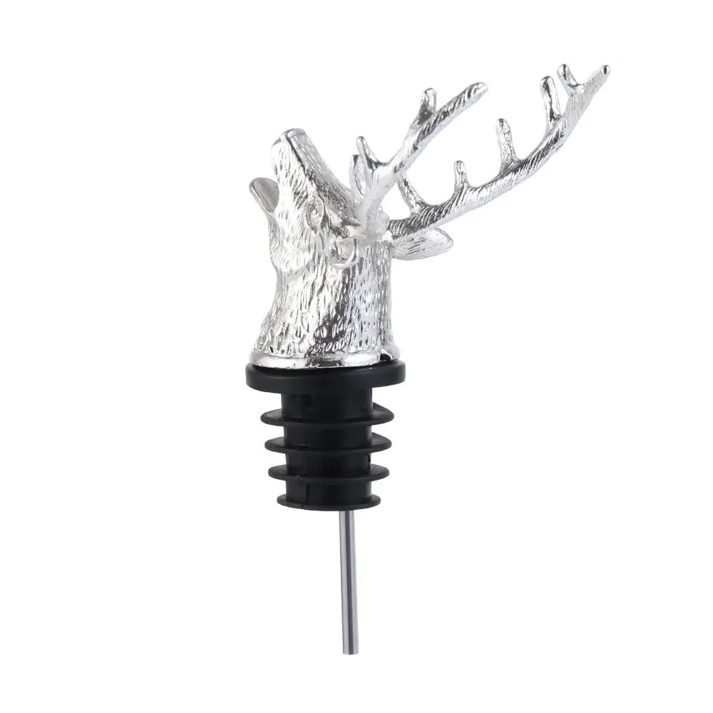 Deer Head Wine Pourer Bottle Stoppers Zinc Alloy Bar Tools Wedding Party Drinks Wine Aerators Kitchen Tool Accessories