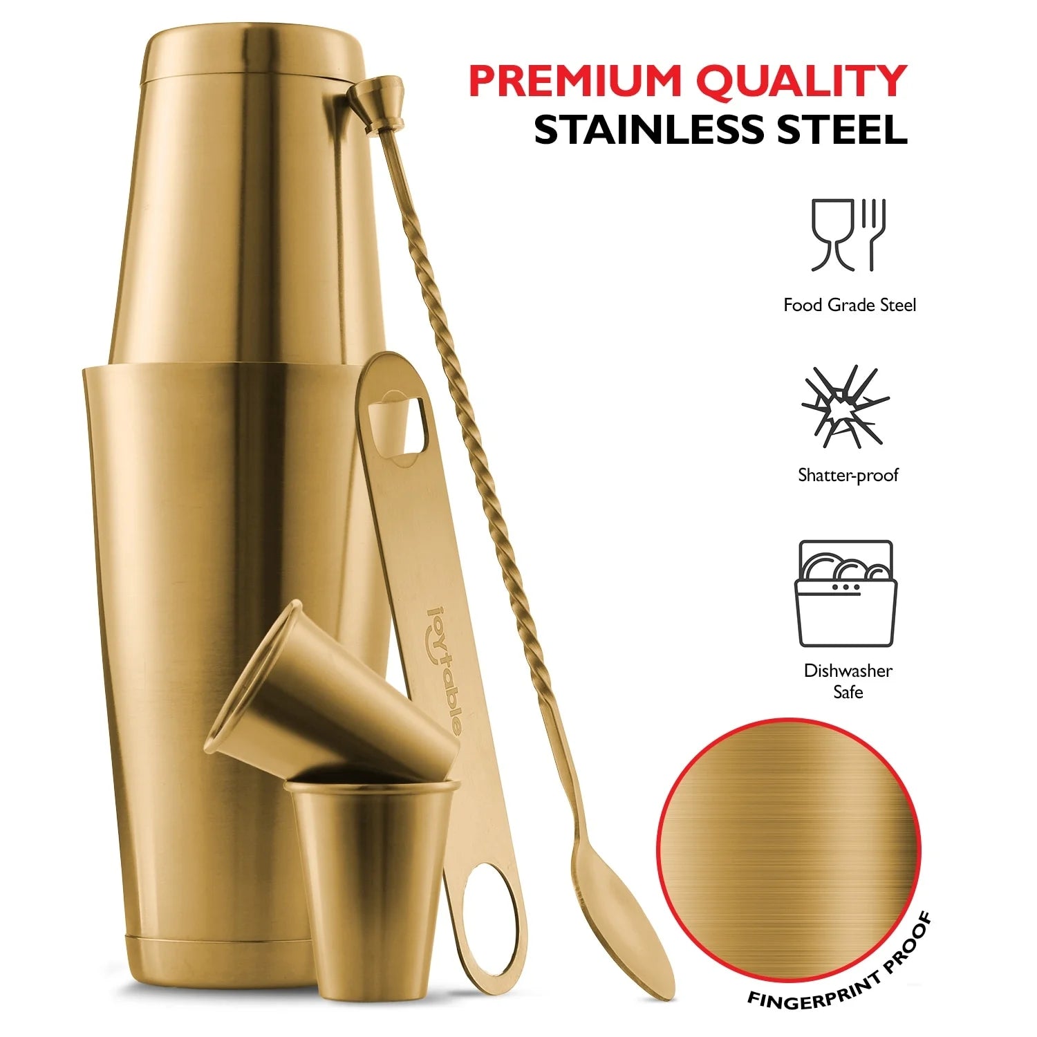 Bartender Kit - Cocktail Set Kit - Bartender Drink Mixer Shaker Bar Tool Set Gold 16 Piece Set