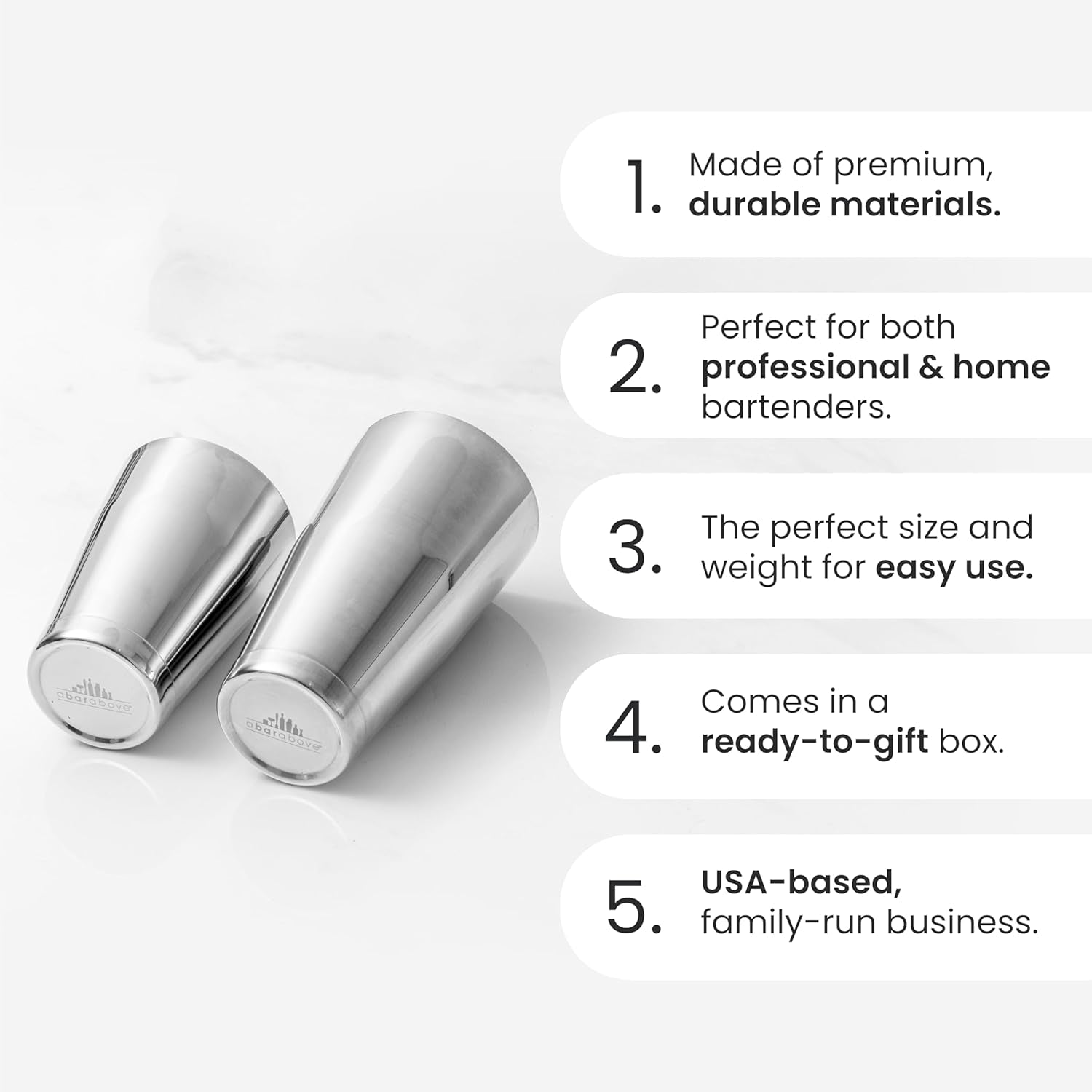 Professional Boston Shakers Set 18 Oz Weighted Stainless Steel Cocktail Shaker Set for Bartenders, Premium 304 Steel Bar Shaker, Essential Bartending Tools for Mixing Drinks