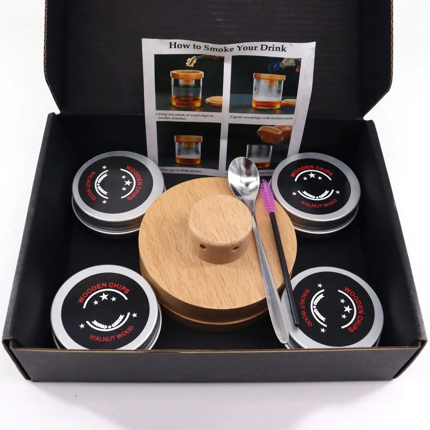 Wooden Cocktail Smoker Kit Smoke Cover Filter Bar Wine Mixing Cover Tool for Drinks Kitchen Bar Accessories Tools Bar Cocktail