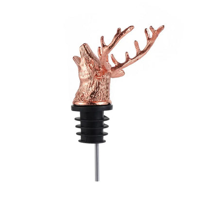 Deer Head Wine Pourer Bottle Stoppers Zinc Alloy Bar Tools Wedding Party Drinks Wine Aerators Kitchen Tool Accessories