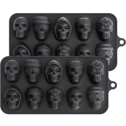 Skull Ice Cube Mold 10-Grid Skull Ice Mold for Halloween Kitchen Tools Reusable Making Accessory for Chocolate Ice Cream Mold