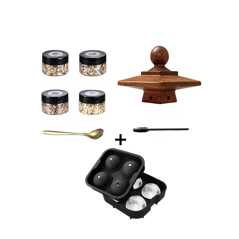 Cocktail Smoker Kit for Bourbon Whiskey Gifts for Men Drink Smoker Infuser Old Fashioned Smoker Kit with Wood Chips for Bar Tool