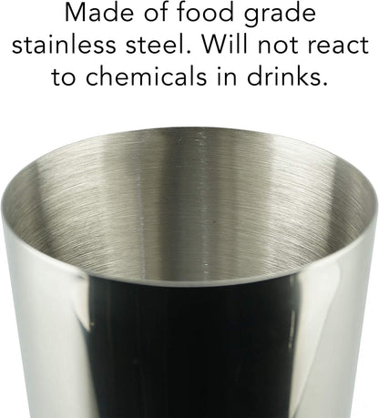 Professional Cocktail Shaker - 24 Oz Stainless Martini Tin with Built-In Strainer and Measuring Cup - Perfect for Mixing Drinks