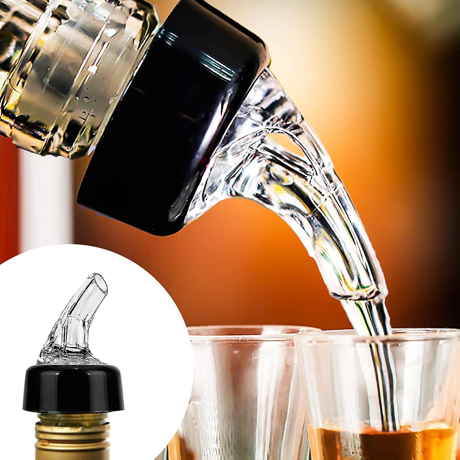 Automatic Measured Bottle Pourer - 1.5Oz/45Ml Quick Shot Spirit Measure Pourer Drinks Wine Cocktail Dispenser Home Bar Tools