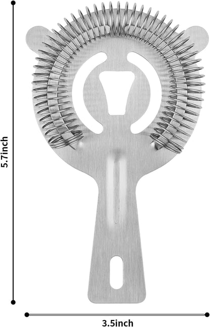 Cocktail Strainer Bar Tools - 2PCS Bar Strainer with High Density Spring, Stainl