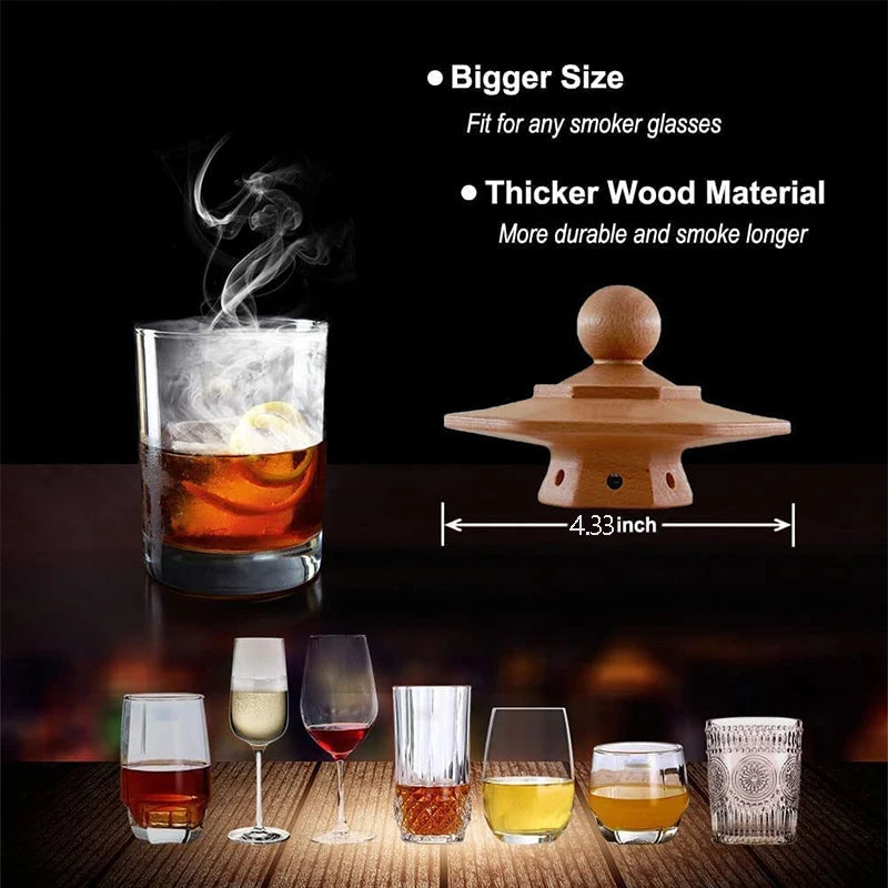 Cocktail Smoker Kit for Bourbon Whiskey Gifts for Men Drink Smoker Infuser Old Fashioned Smoker Kit with Wood Chips for Bar Tool