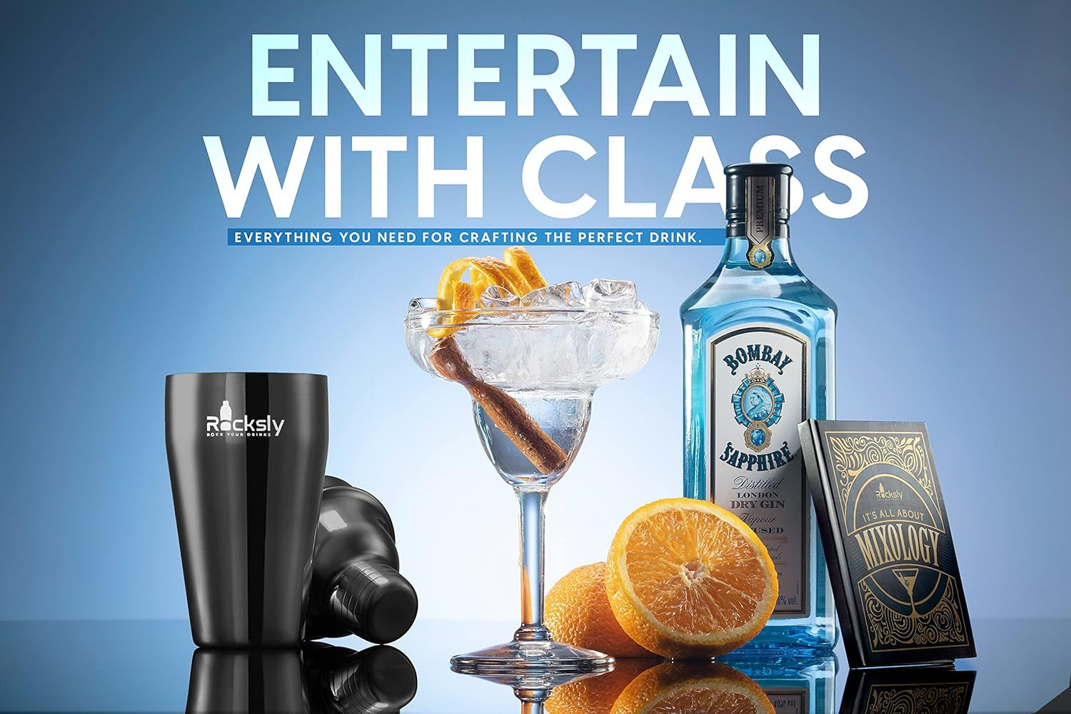 Mixology Bartender Kit and Cocktail Shaker Set for Drink Mixing | Mixology Set with 6 Bar Set Tools and Bamboo Stand Makes It the Perfect Home Cocktail Kit | Complete Bartender Kit (Black)