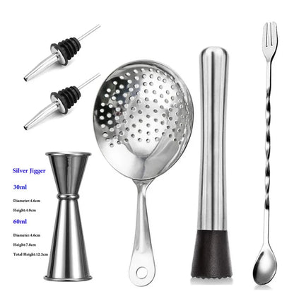 Professional Bar Tools,Stainless Steel Stir Bar Tool, Cocktail Stir Bar Mixing Spoon, Cocktail Picks, Mojito Stir Bar Tool Kit