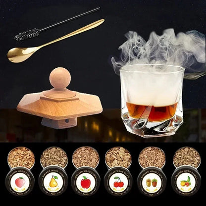 Wooden Cocktail Smoker Kit Smoke Cover Filter Bar Wine Mixing Cover Tool for Drinks Kitchen Bar Accessories Tools Bar Cocktail
