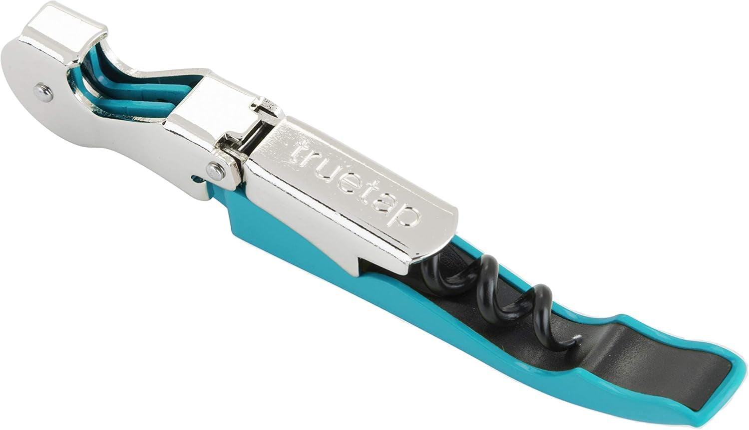 tap Teal Double Hinged Waiter’S Corkscrew, Stainless Steel Wine Key with Foil Cutter