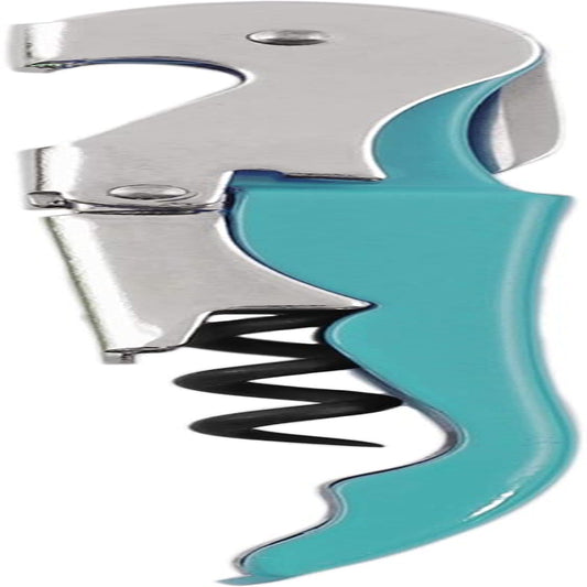 tap Teal Double Hinged Waiter’S Corkscrew, Stainless Steel Wine Key with Foil Cutter