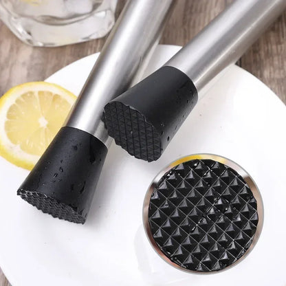 Stainless Steel Crushed Ice Hammer Multifunctional Popsicle Sticks Cocktail Swizzle Stick Fruit Lemon Muddle Pestle Bar Tools