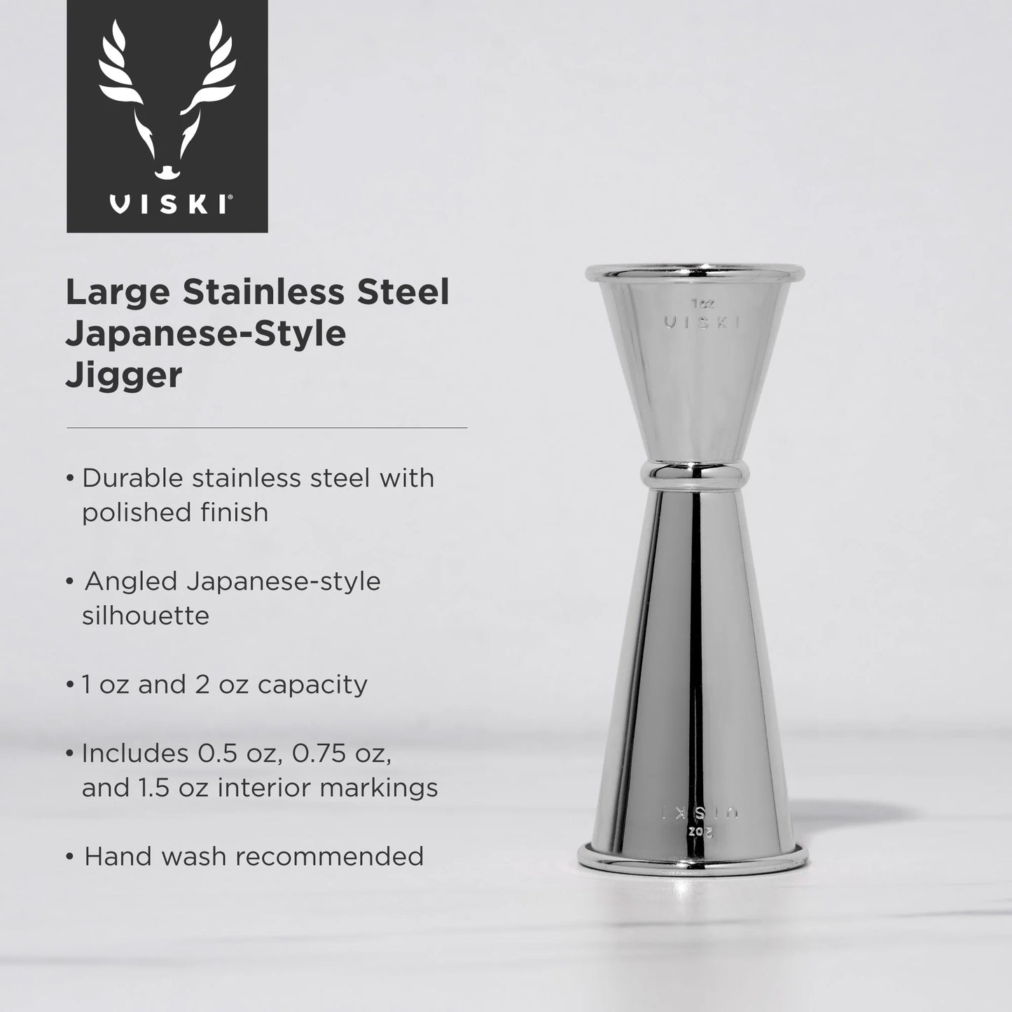 Japanese Style Stainless Steel Double Jigger for Cocktails and Drinks