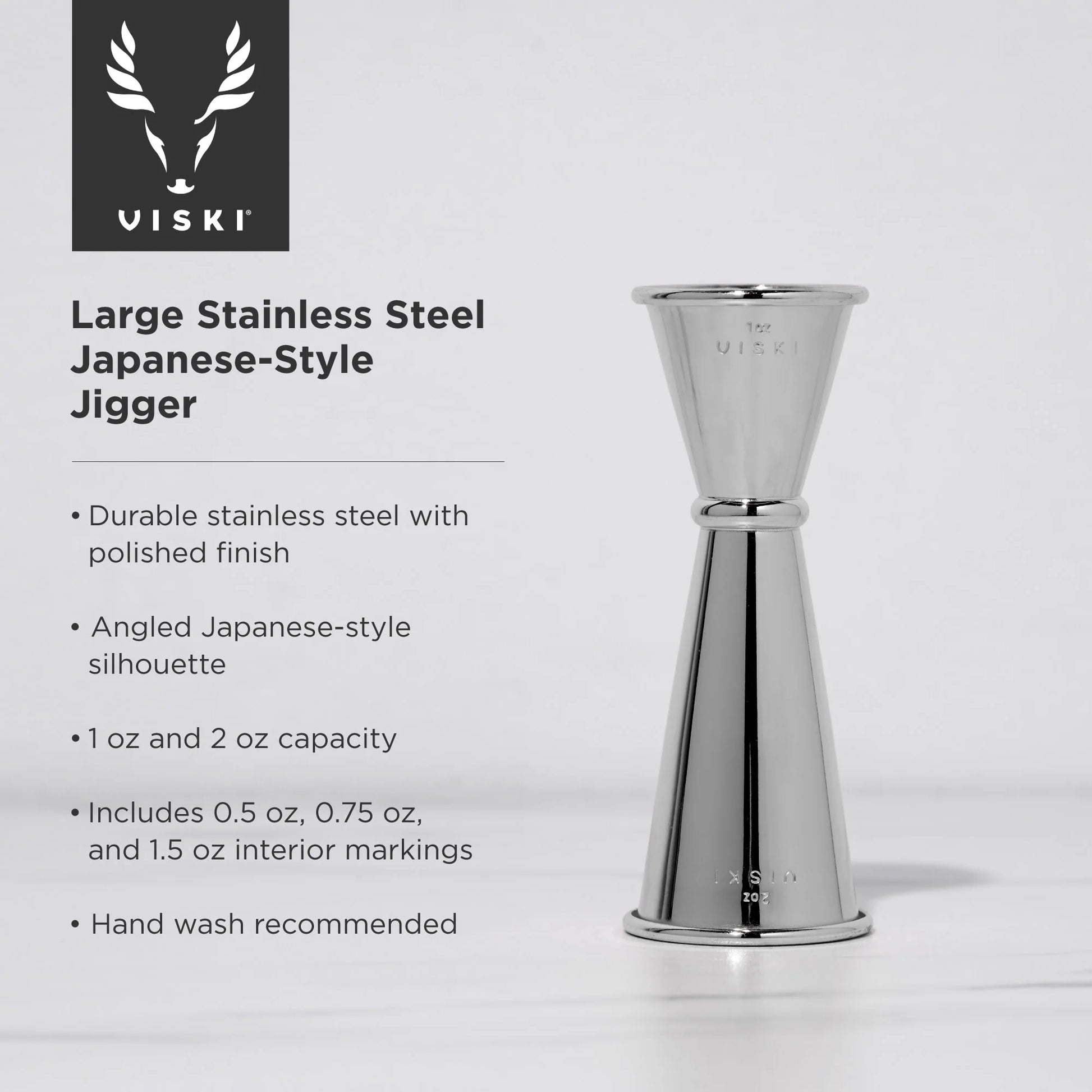 Japanese Style Stainless Steel Double Jigger for Cocktails and Drinks