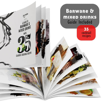 16 Pc+Stand Bartender Kit, Complete Cocktail Shaker Bar Tools Set & Recipe Book