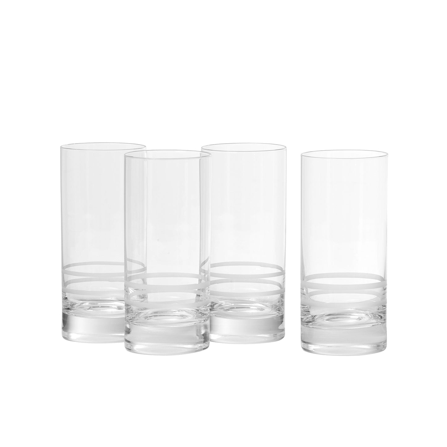 Professional Barware by Charles Joly, Etched Schott Zwiesel Tritan 16.2 Oz Iced Beverage, Longdrink, Collins Barware/Cocktail Glass, Set of 4