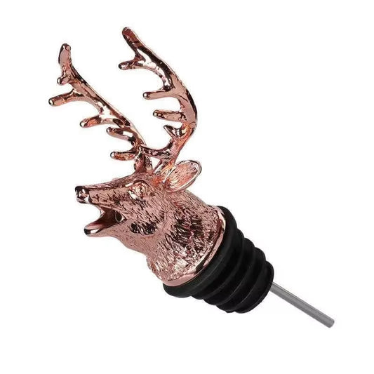Deer Head Wine Mouth Deer Head Wine Guide Pour Wine Stopper Zinc Alloy Wine Stopper Bartender Tool Wine Accessories