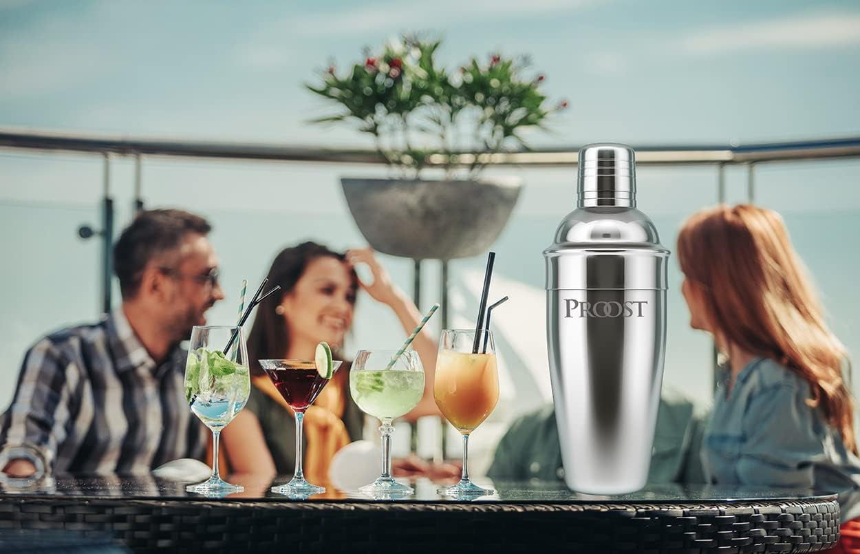14 Pcs Cocktail Shaker Set - Bartender Kit with Bamboo Stand, Perfect Bar Set for Home Bar with All Essential Bar Tools
