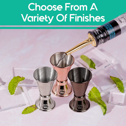 Mixology Cocktail Shaker Set Drink Mixer, 8-Piece Portable Bartender Kit with 24Oz Martini Shaker Barware Tool Set, 2 Pourers, Muddler, Jigger, Mixing Spoon, Velvet Bag, Built-In Strainer (Silver)