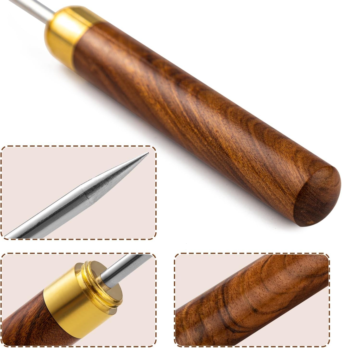 Ice Pick 2Pcs. Ice Picks for Breaking Ice. 9 Inches Length. Secure Wooden Caps and Non-Slip Wooden Handles. Easy to Store. for Use in Kitchen Bars Bartender Picnics Camping& Restaurant