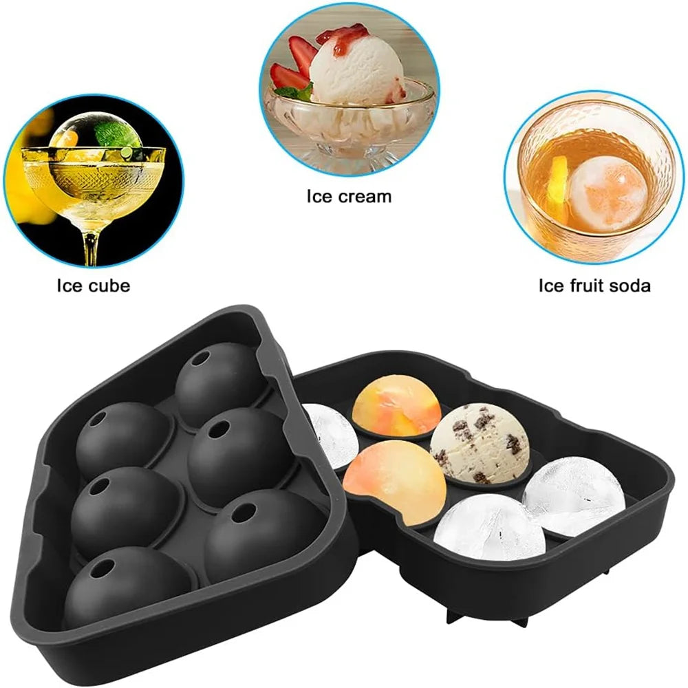 Silicone Ice Ball Maker Large 3D Big round Sphere High Balls Ice Shape Cube Mold Tray for Freezer Whiskey Cocktail Bar Tools