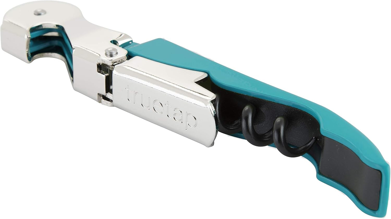 tap Teal Double Hinged Waiter’S Corkscrew, Stainless Steel Wine Key with Foil Cutter