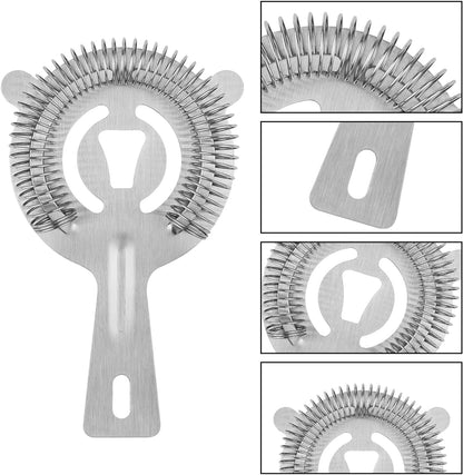 Cocktail Strainer Bar Tools - 2PCS Bar Strainer with High Density Spring, Stainl