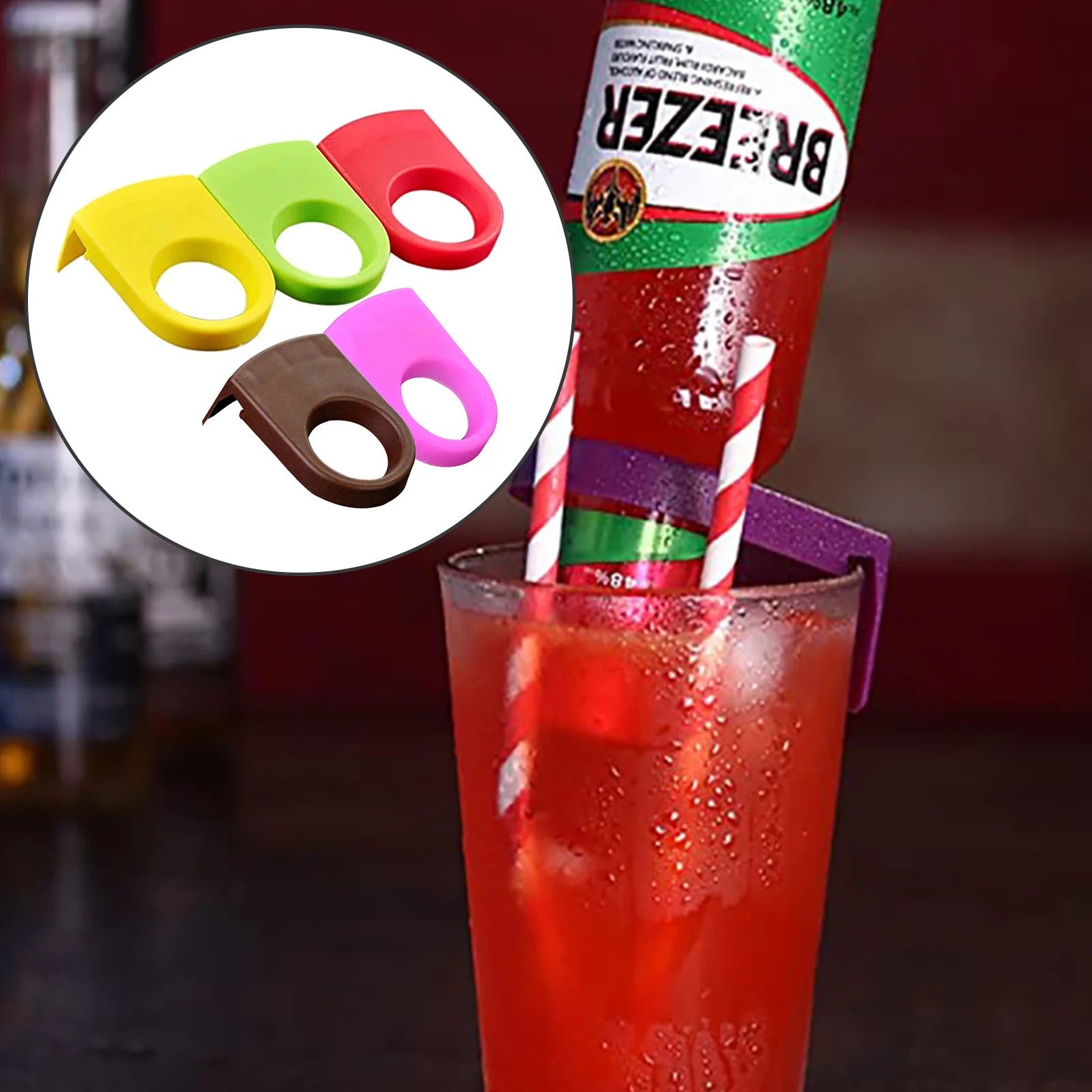 1PCS Mini Beer Bottle Snap Bar Club Drink Bottle Clips Holders Buckle Wine Bar Cocktail Bottle Buckle Kitchen Bar Tools