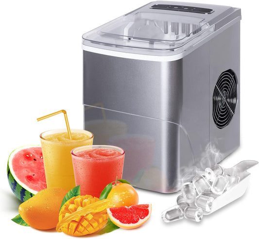 Self Cleaning Ice Makers Countertop Machine 9 Cubes Ready in 6-8 Minutes Portable Mini Electric Compact Ice Maker Nuggetperfect for Home/Kitchen/Bar, Tools Included