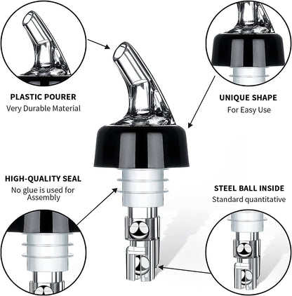 Automatic Measured Bottle Pourer - 1.5Oz/45Ml Quick Shot Spirit Measure Pourer Drinks Wine Cocktail Dispenser Home Bar Tools
