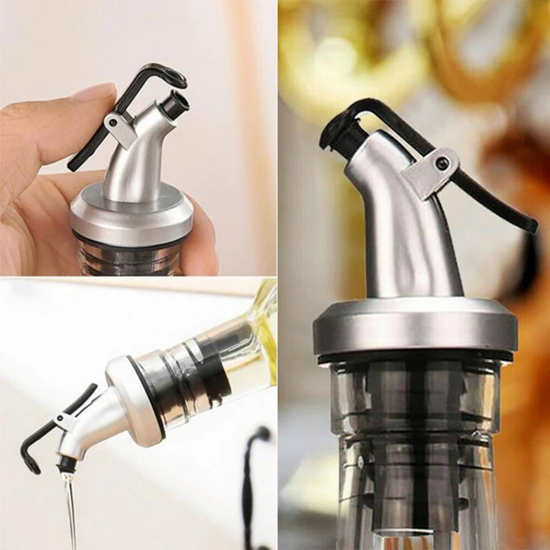 Oil Bottle Stopper Rubber Lock Plug Seal Leak-Proof Food Grade Plastic Nozzle Sprayer Liquor Dispenser Wine Pourers Bar Tools