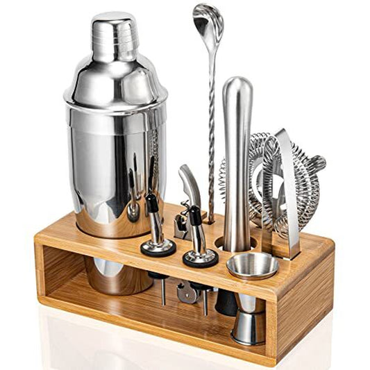 Cocktail Shaker Set, Mixology Bartender Kit 10-Piece Assorted Material Types