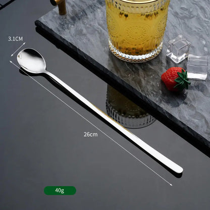 Long Handle Cocktail Stirrers Bartender Mixing Stick Spoon Stainless Steel Barman Kit Accessories Whisky Shaker Bar Kitchen
