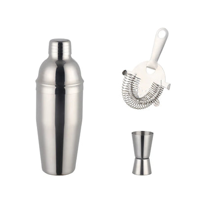 750Ml Stainless Steel Boston Cocktail Set Shaker Wine Pourers Gold Bar Tool Set with Strainer Measure Cup Bartender