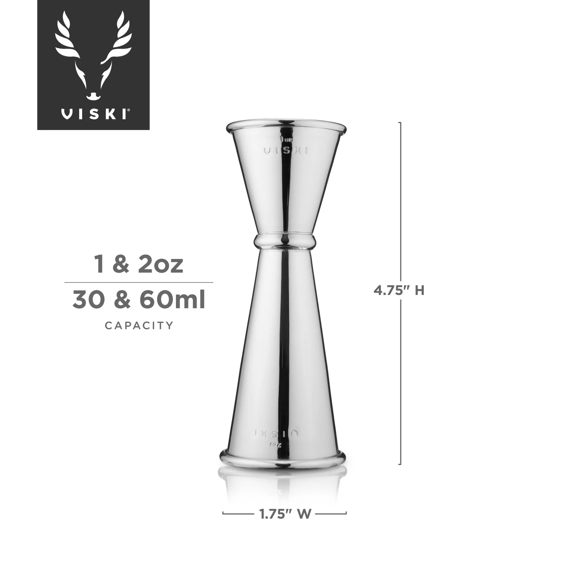 Japanese Style Stainless Steel Double Jigger for Cocktails and Drinks