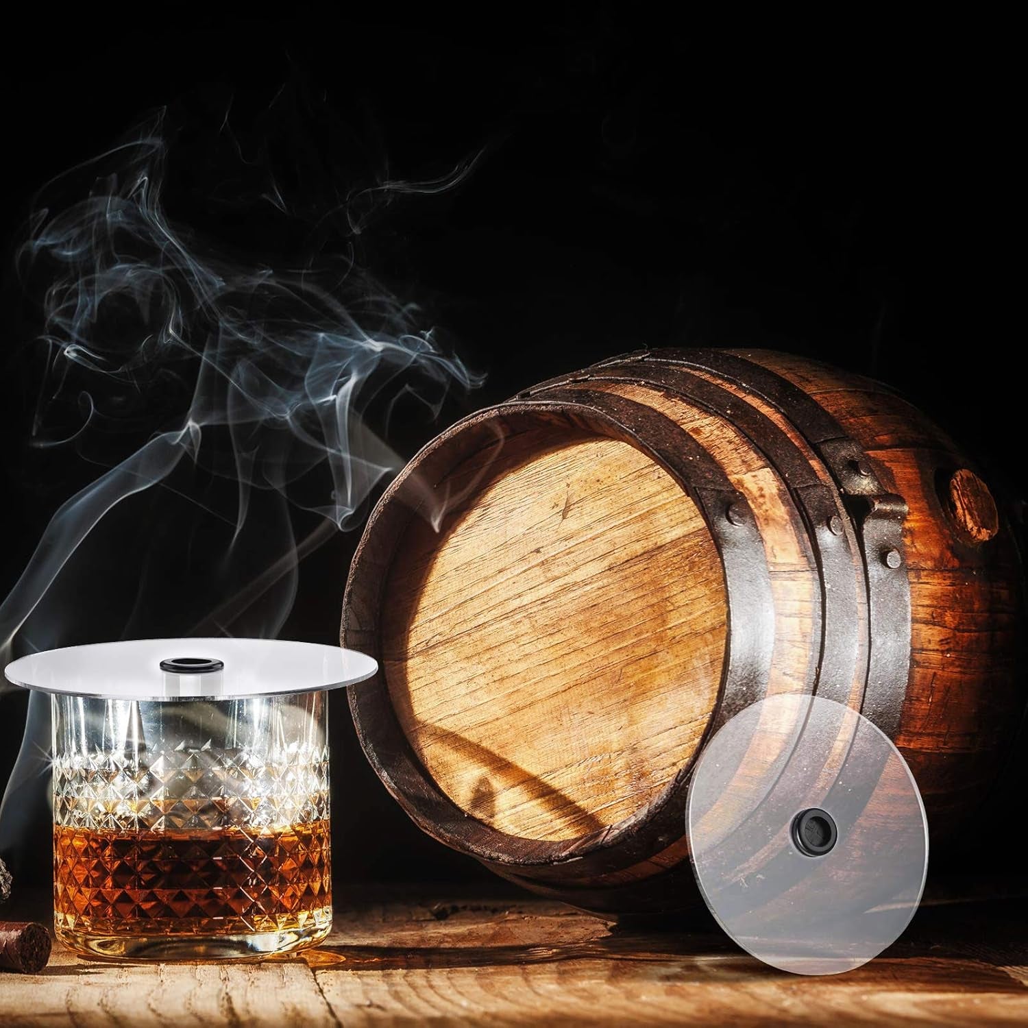 3 Pieces Smoking Gun Cup Covers Infuser Lids Cocktail Drinks Covers Smoking Gun Accessories for Wine Cups Goblet Glasses Tumblers Mugs Bowls Diameter below 4. 7"