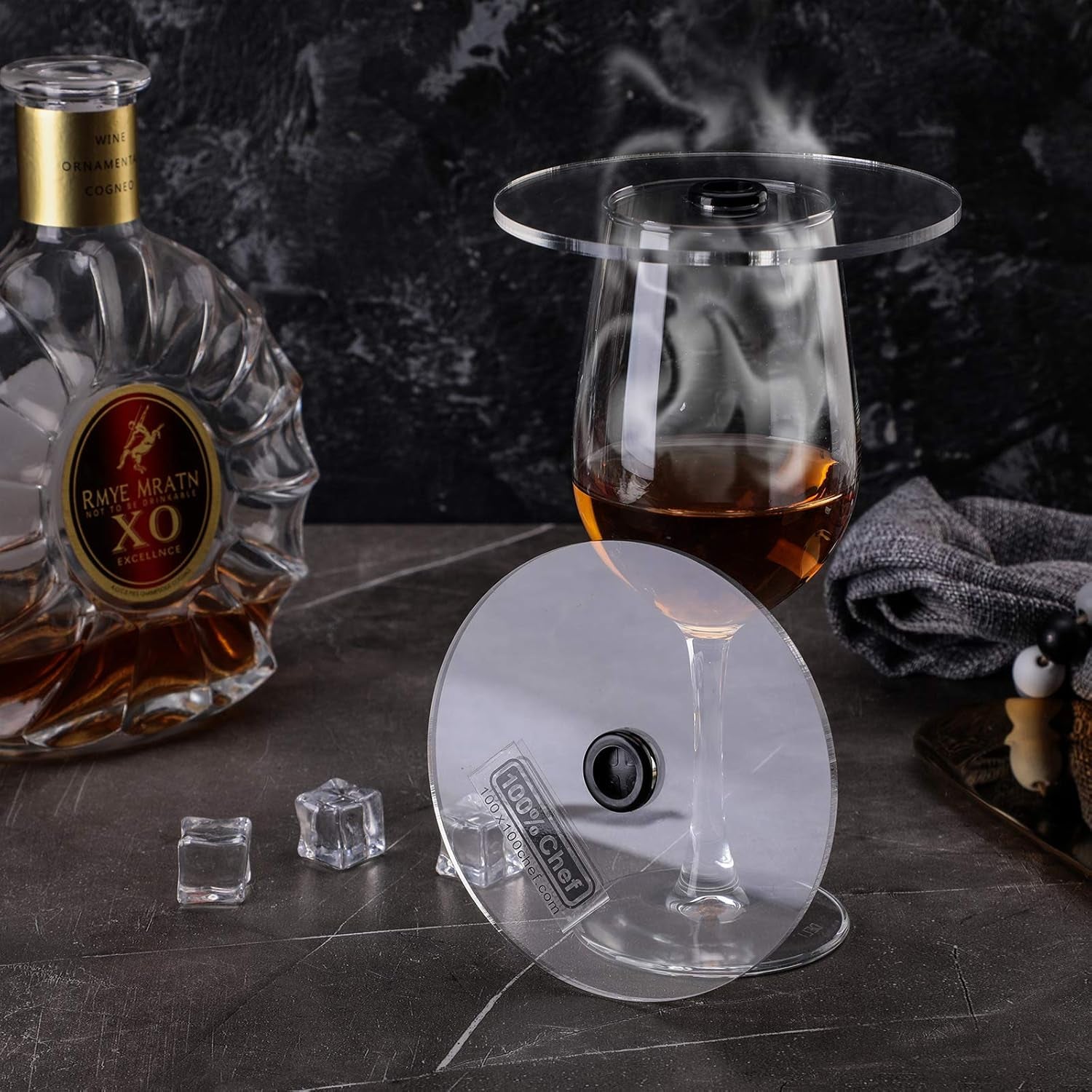 3 Pieces Smoking Gun Cup Covers Infuser Lids Cocktail Drinks Covers Smoking Gun Accessories for Wine Cups Goblet Glasses Tumblers Mugs Bowls Diameter below 4. 7"